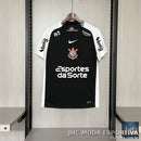 Camisa Corinthians Away 2025/26 com patrocínios torcedor